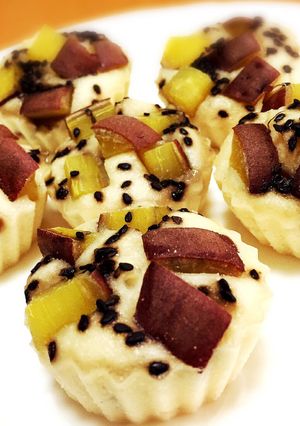 さつまいも甘酒蒸しパン 簡単マクロビ-レシピのメイン写真
