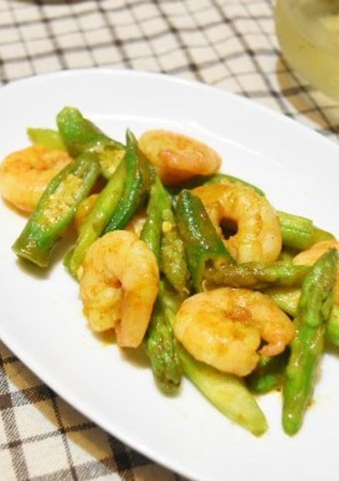 夏野菜とエビのカレー炒め-レシピのメイン写真