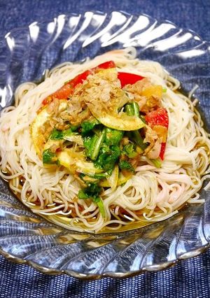 簡単!レモンハーブサラダ素麺-レシピのメイン写真