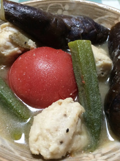 トマト 茄子 鶏団子の洋風白味噌煮-レシピのメイン写真