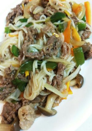 残りのそうめんで焼きビーフン風？！-レシピのメイン写真
