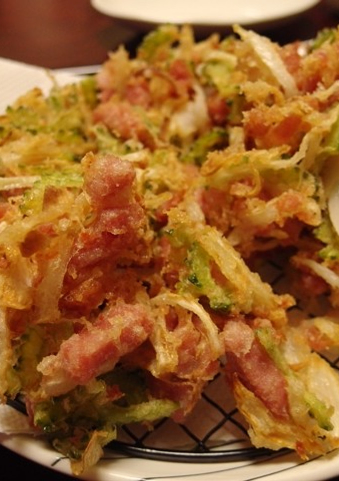 サクッとほろ苦♪ゴーヤとスパムのかき揚げ-レシピのメイン写真