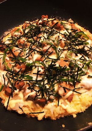 フライパンで簡単！照りマヨご飯ピザ♪-レシピのメイン写真