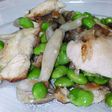 枝豆と鶏胸肉の炒め物