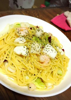 シーフードミックスでペペロンチーノ-レシピのメイン写真