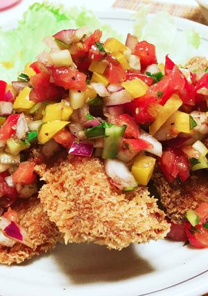 ♡マグロのカツ★たっぷり野菜ソース♡-レシピのメイン写真