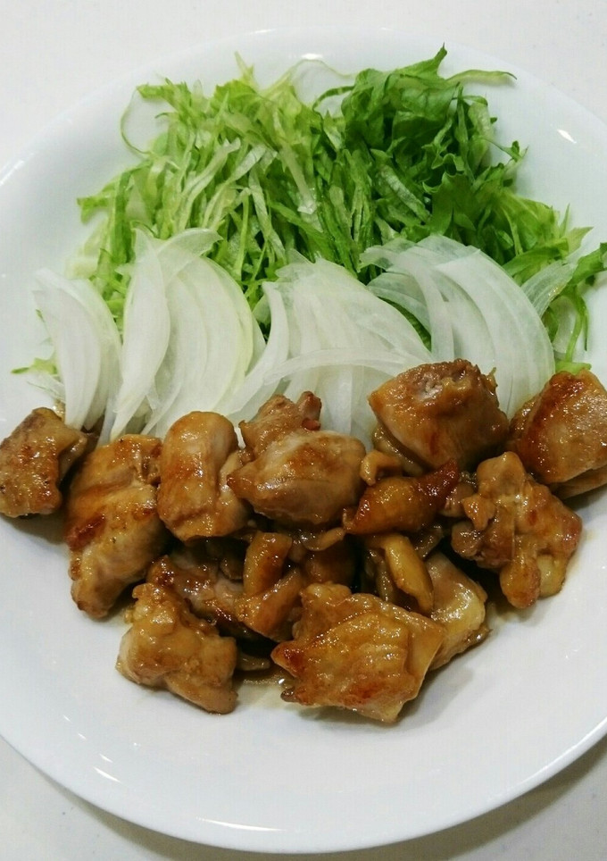 鶏の照り焼き♪玉ねぎレタス相性抜群！-レシピのメイン写真