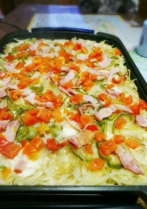 ホットプレートでピザ風ハッシュドポテト-レシピのメイン写真