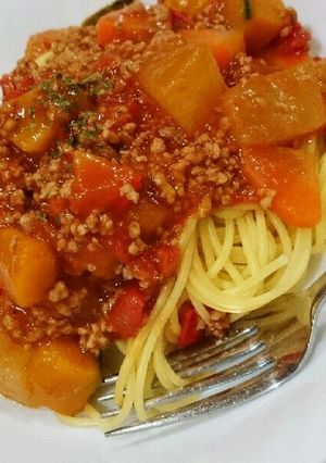 ミートソースパスタ-レシピのメイン写真