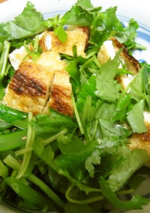 小松菜　焼き油揚げ　三つ葉　ポン酢がけ-レシピのメイン写真
