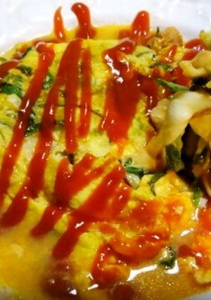ベビーリーフ入り☆鶏チーズオムレツ♪-レシピのメイン写真