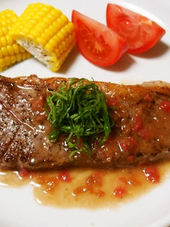 牛ステーキ(梅バターソース)-レシピのメイン写真