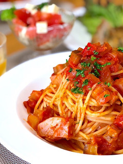 ベーコンとナスのトマトソースパスタ-レシピのメイン写真