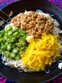 夏のランチに☆ ネバネバぶっかけ素麺☆-レシピのメイン写真