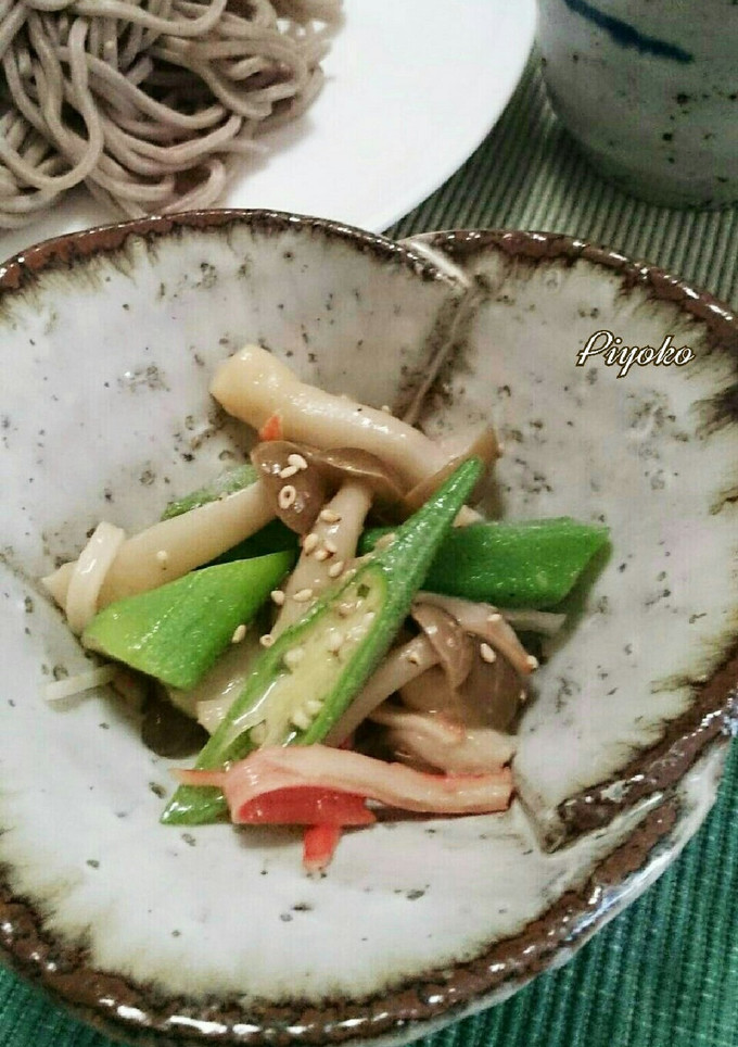 簡単♡オクラとしめじとカニカマの和物-レシピのメイン写真