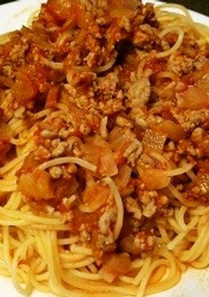 冷凍トマトでミートスパゲティ(つくれぽ)-レシピのメイン写真