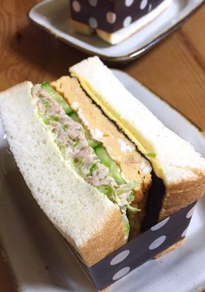 マヨデリツナと出汁巻卵で大人和サンド-レシピのメイン写真