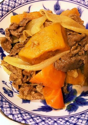 ご飯に合うかぼちゃ！カレー味肉カボチャ-レシピのメイン写真