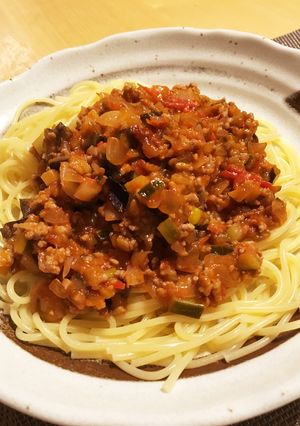 夏野菜で！トマト缶なし！ミートソース-レシピのメイン写真