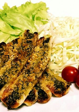 バジルソース＋マヨでちくわのパン粉焼き♪-レシピのメイン写真