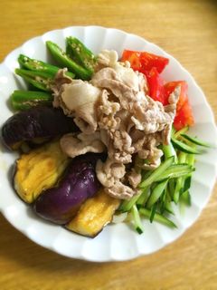 夏野菜冷しゃぶうどん⋆*-レシピのメイン写真