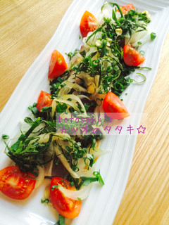 安いカツオにひと手間♡カツオのタタキ-レシピのメイン写真