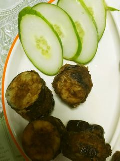 茄子のミンチ肉はさみ揚げ-レシピのメイン写真