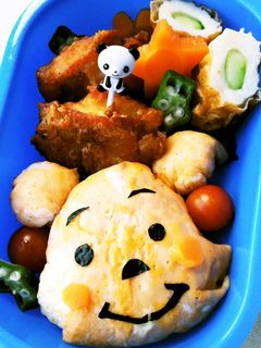 簡単かわいい☆プーさんのオムライス弁当-レシピのメイン写真