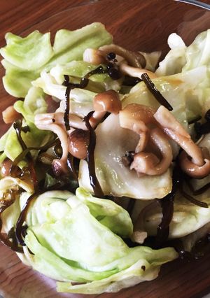 時短！キャベツとしめじの塩昆布サラダ♪-レシピのメイン写真