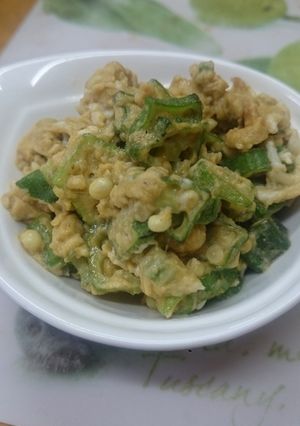 ☆副菜やお弁当に☆甘辛オクラの卵とじ-レシピのメイン写真