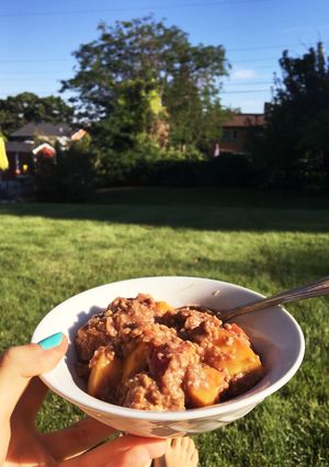 炒り麦のピーチオートミール-レシピのメイン写真
