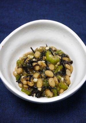 ヘルシー！オクラ納豆(ひじきおろし)-レシピのメイン写真