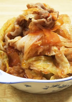 キャベツと豚薄切り肉のトマトソース蒸し煮-レシピのメイン写真