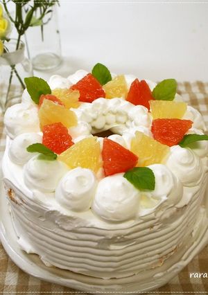 シフォンケーキ＊真夏のデコレーション-レシピのメイン写真