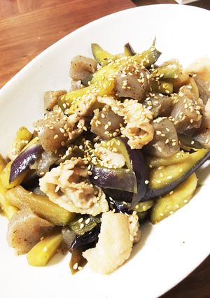 豚の脂が美味しい！ナスのめんつゆ炒め-レシピのメイン写真