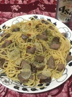 レバーのガーリック塩煮のペペロンチーノ-レシピのメイン写真
