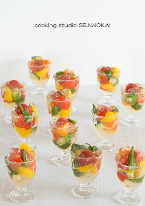 おしゃれな夏野菜のお浸し ひんやりジュレ-レシピのメイン写真