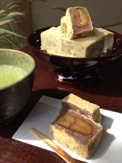 こしあんと栗入り♪白玉粉で作るわらびもち-レシピのメイン写真