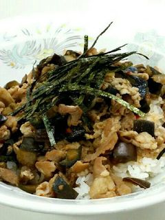 豚バラなす炒め丼-レシピのメイン写真