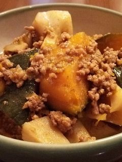 かぼちゃとレンコンの煮物-レシピのメイン写真