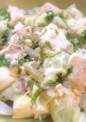 キャベツと豆腐のレンチン胡麻ポンサラダ-レシピのメイン写真