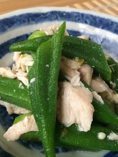 オクラと蒸し鶏の柚子胡椒和え-レシピのメイン写真