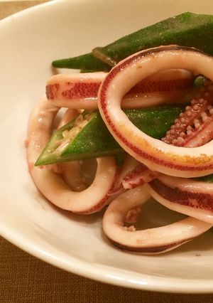 いかとオクラの豆板醤炒め-レシピのメイン写真