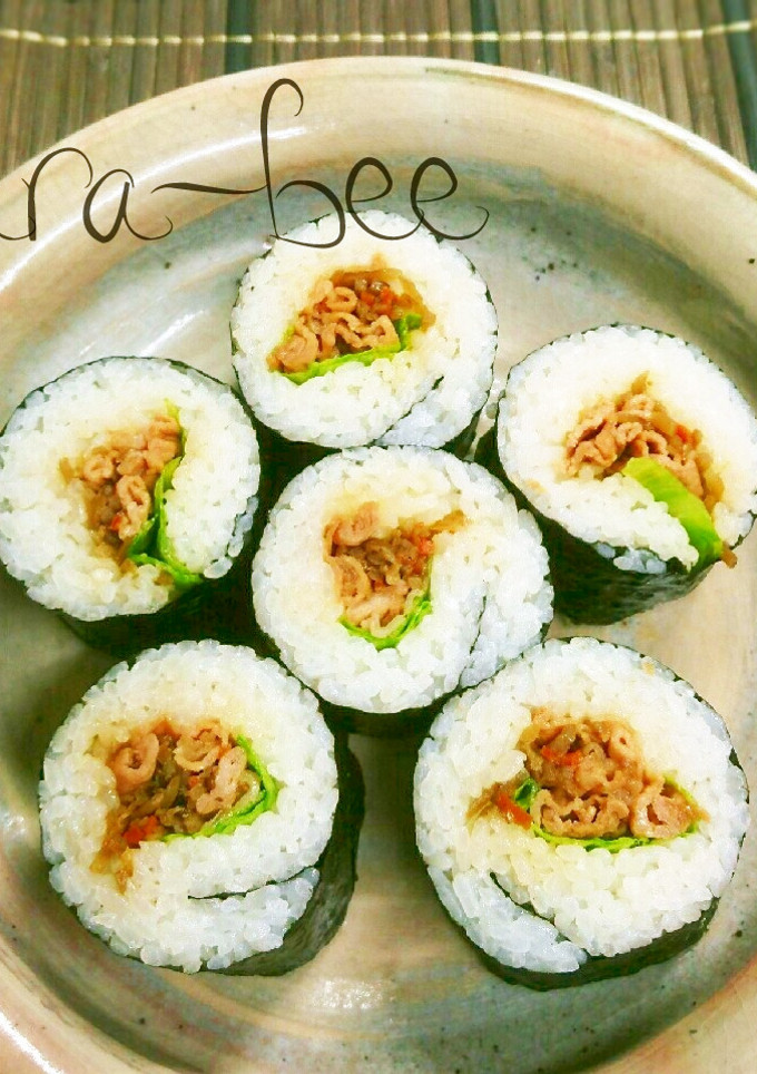 こりゃ旨い♡きんぴら焼肉マヨ海苔巻き-レシピのメイン写真