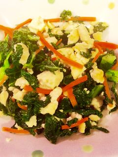 ケールと豆腐のヘルシー炒め-レシピのメイン写真