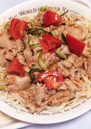 キムチの素で簡単冷麺風そうめんアレンジ-レシピのメイン写真
