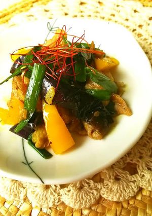 ☆茄子と豚肉のカレー炒め☆お弁当♪隙間に-レシピのメイン写真