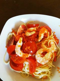 えびとトマトのノンオイル冷製パスタ-レシピのメイン写真