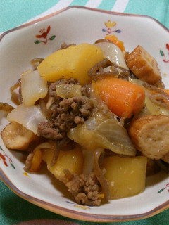 給食の味☆肉じゃがそぼろ(だしは棒天で)-レシピのメイン写真