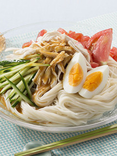 蒸し鶏のごまポン酢そうめん-レシピのメイン写真